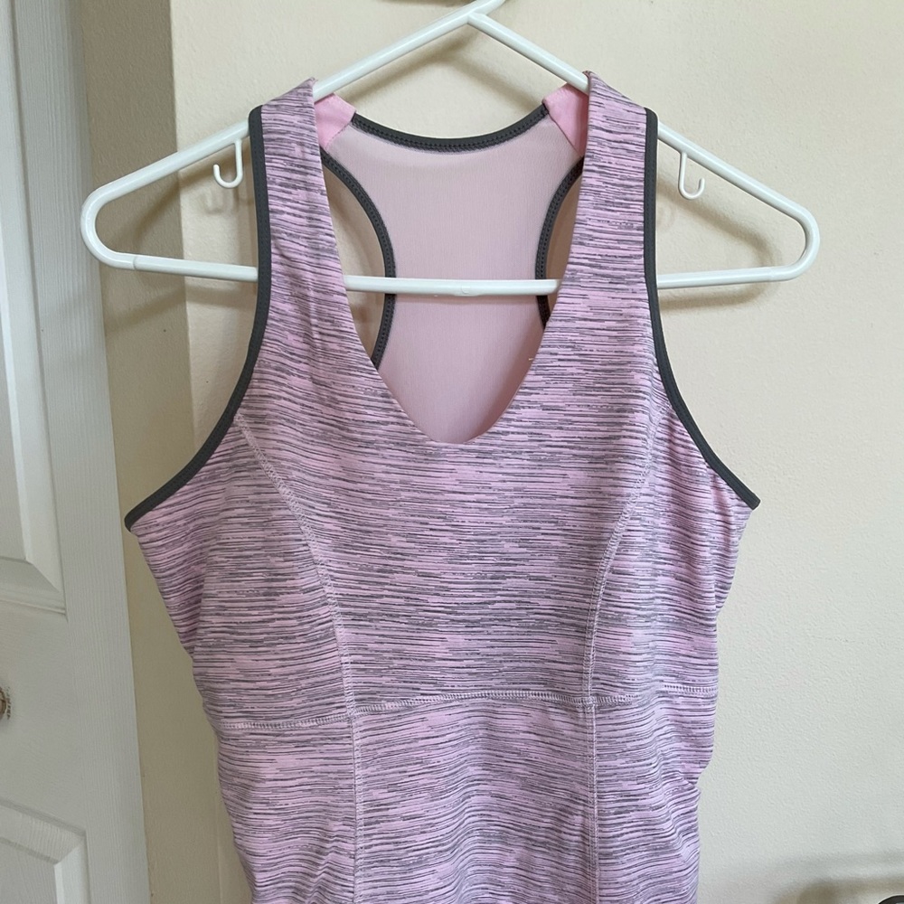 Sports wear, pink and gray, size XL.